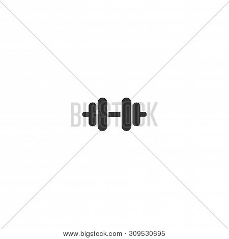 Barbell Dumbbell Icon. Flat Vector Icon Isolated On White. Weightlifting Symbol. Dumbell Icon.