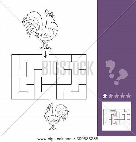 Game Chicken Maze Find Way To Each Other - Cock Rooster Bird.