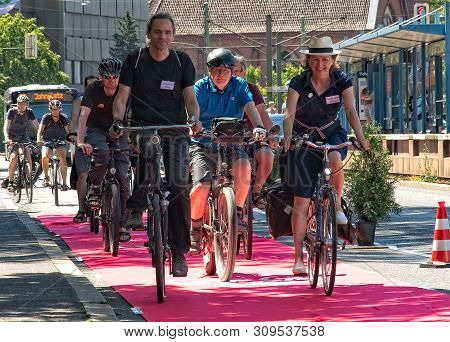 First Protected Bike Lane In Bielefeld On June 29th 2019. This Was An Event Of The Radentscheid Biel