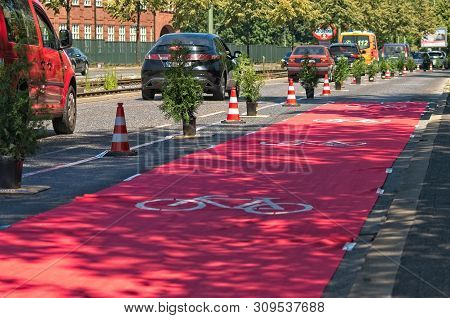 First Protected Bike Lane In Bielefeld On June 29th 2019. This Was An Event Of The Radentscheid Biel