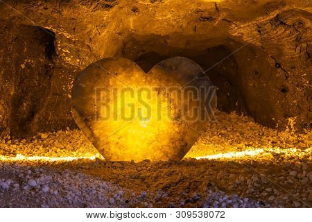 Nemocon June 26  Main Attraction For Visitors In The Salt Mine Of Nemocon Village Is The Heart Carve