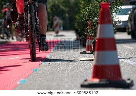 First Protected Bike Lane In Bielefeld On June 29th 2019. This Was An Event Of The Radentscheid Biel