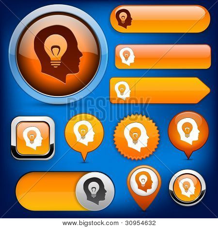 Idee oranje ontwerpelementen voor website of app. Vector eps10.