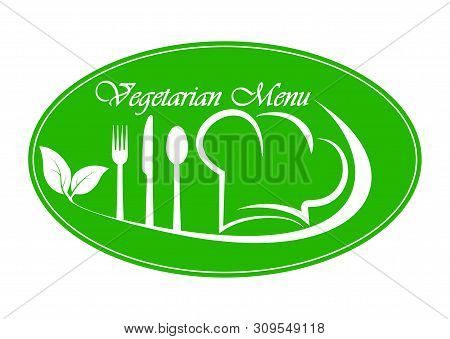 Logo For Restaurant, Catering Or Gastro Service Vegetarian Menu Design, Simple Flat Design