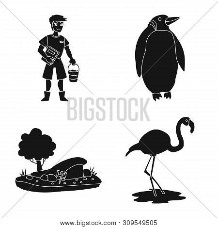 Vector Illustration Of Fauna And Entertainment Sign. Collection Of Fauna And Park Vector Icon For St