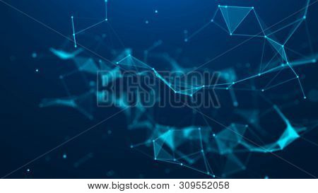 Abstract Blue Digital Background. Big Data Visualization. Science Background. Big Data Complex With