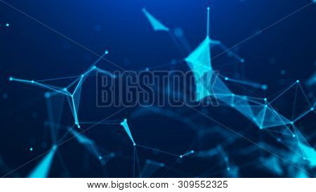 Abstract Blue Digital Background. Big Data Visualization. Science Background. Big Data Complex With