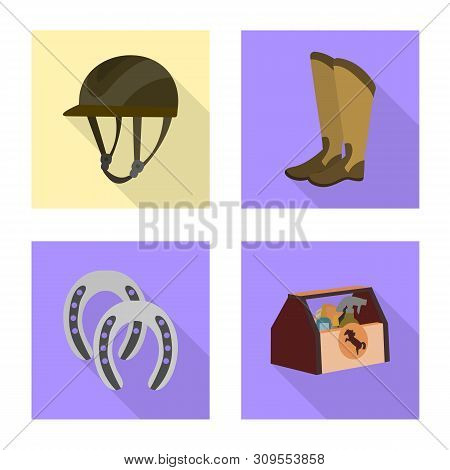 Vector Design Of Track And Racing Symbol. Set Of Track And Riding Stock Symbol For Web.