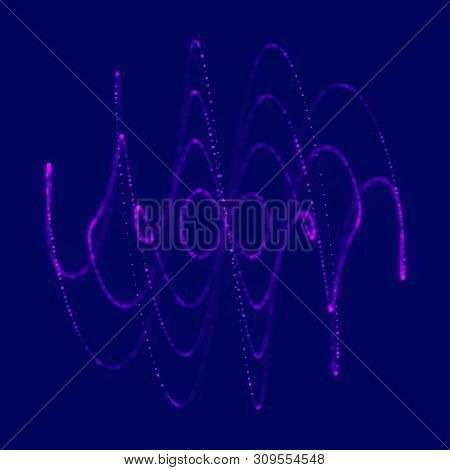 Abstract Blue 3D Sphere. Sphere With Twist Lines. Glowing Lines Twisting Logo Design. Outer Space Ob
