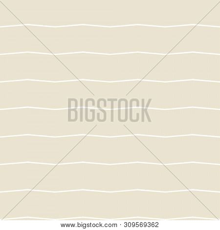 Geometric Seamless Pattern. Two Colors Beige And White. Vector Illustration