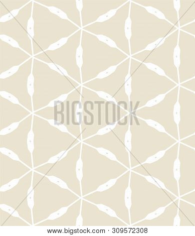 Geometric Seamless Pattern. Two Colors Beige And White. Vector Illustration