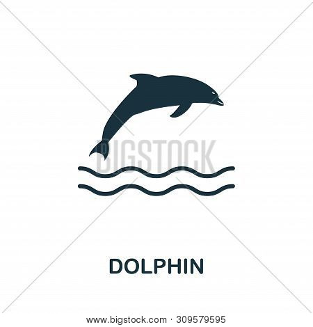 Dolphin Vector Icon Symbol. Creative Sign From Icons Collection. Filled Flat Dolphin Icon For Comput