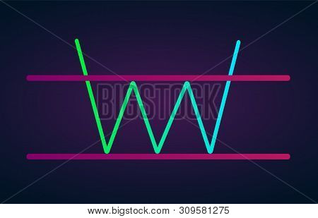 Tripple Bottom Pattern Figure Technical Analysis. Vector Stock And Cryptocurrency Exchange Graph, Fo