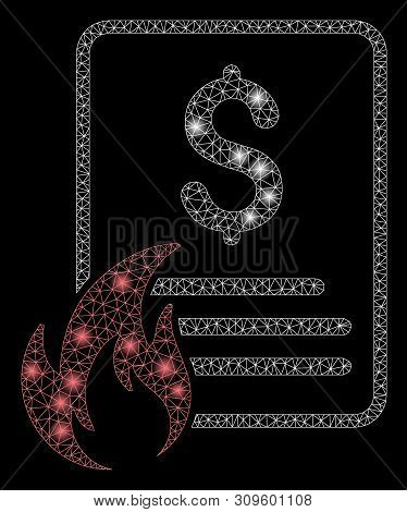 Glossy Mesh Hot Price List With Glitter Effect. Abstract Illuminated Model Of Hot Price List Icon. S
