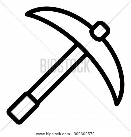 Pickaxe Icon. Outline Pickaxe Vector Icon For Web Design Isolated On White Background