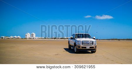 The Famous Off-road Ford Vehicle In South Padre Island, Texas