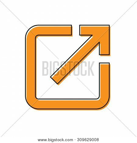 Orange Open In New Window Icon Isolated On White Background. Open Another Tab Button Sign. Browser F