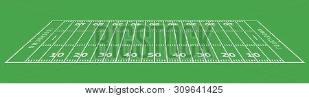 American Football Field Background. Rugby Stadium Grass Field Illustration