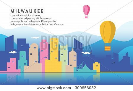 Milwaukee Wisconsin City Building Cityscape Skyline Dynamic Background Illustration