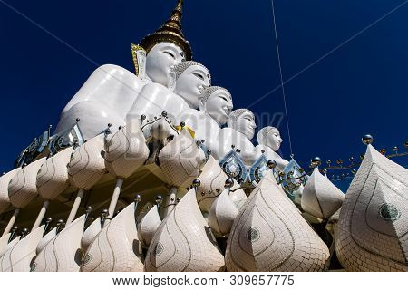 Five Buddhas At Wat Phra Thad Pha Son Kaew Temple, Phetchabun, Thailand