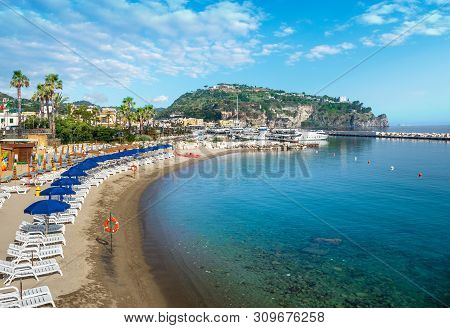 Landscape With Beach Of  Lacco Ameno, Coast Of Ischia Island, Italy