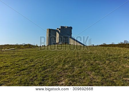 Shumen, Bulgaria - April 10, 2017:  Founders Of The Bulgarian State Monument Near Town Of Shumen, Bu