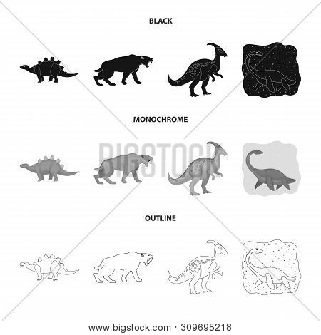 Isolated Object Of Animal And Character Sign. Set Of Animal And Ancient Vector Icon For Stock.