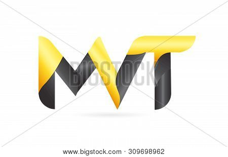 Joined Or Connected 3 Letter Combination Mvt M V T Yellow Black Logo Design Alphabet Suitable As An 