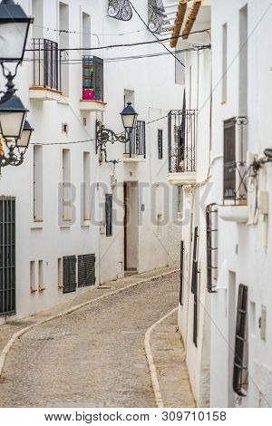 Altea, Spain - 14 June, 2019: Beautiful Street In Altea Old Town, Spain