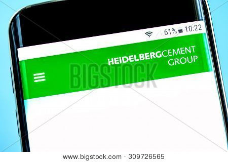 Berdyansk, Ukraine - 14 June 2019: Heidelbergcement Website Homepage. Heidelbergcement Logo Visible 