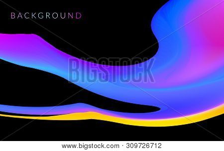 Luid Abstract Background. Vibrant Gradients And Blend Shapes. Neon Color Design Templates For Music,