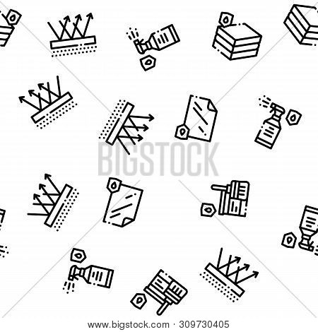 Waterproof Materials Vector Seamless Pattern. Waterproof Material For Personal, Industrial Use Linea