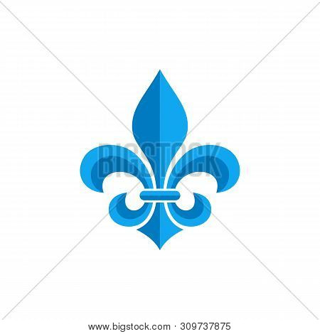 Heraldic Vintage Crest Flower Fleur De Lis Logo Template