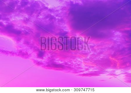 Magical Evening Pinkish And Blue Clouds, Texture Background