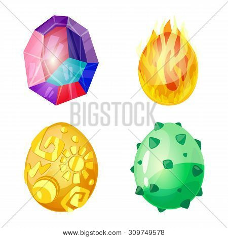 Isolated Object Of Dinosaur And Magic Icon. Collection Of Dinosaur And Fantasy Stock Symbol For Web.
