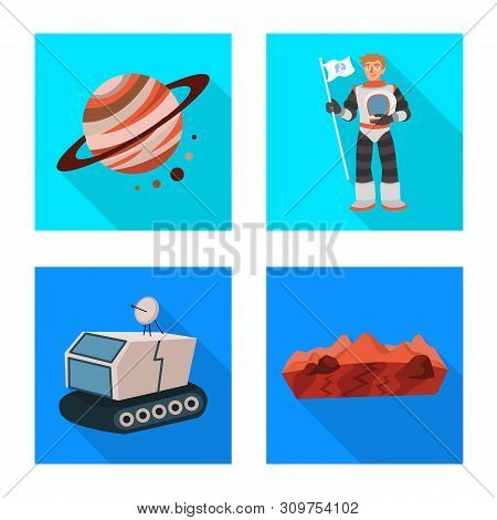 Isolated Object Of Science And Cosmic Sign. Set Of Science And Technology Vector Icon For Stock.