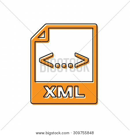 Orange Xml File Document Icon. Download Xml Button Icon Isolated On White Background. Xml File Symbo