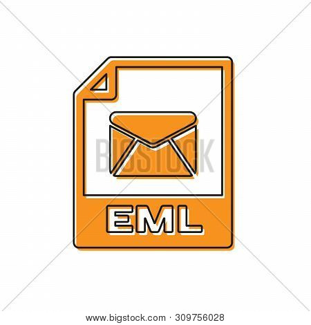 Orange Eml File Document Icon. Download Eml Button Icon Isolated On White Background. Eml File Symbo