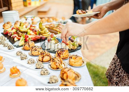 Snacks And Canapes On The Holiday Table