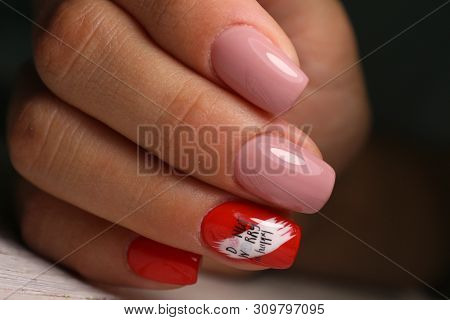 Multi-colored Pastel Manicure Combined Tone On Tone With A Striped Background.nail Art