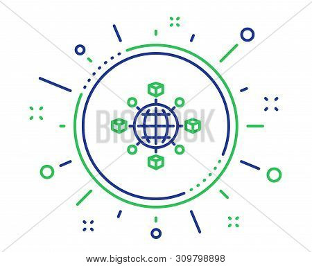 Logistics Network Line Icon. Parcel Tracking Sign. Goods Distribution Symbol. Quality Design Element