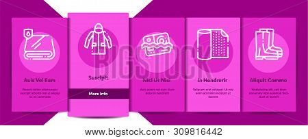 Waterproof Materials Onboarding Mobile App Page Screen. Waterproof Material For Personal, Industrial