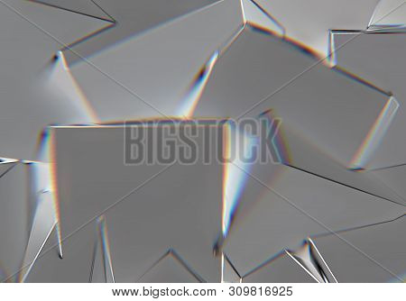 Abstract Background With 3d Shapes And Prism Color Shift
