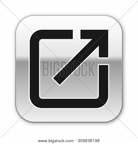 Black Open In New Window Icon Isolated On White Background. Open Another Tab Button Sign. Browser Fr