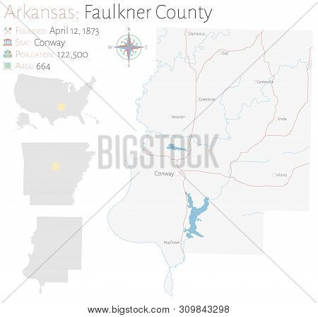 Large And Detailed Map Of Fulton County In Arkansas, Usa.