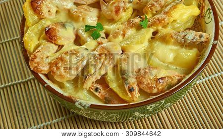 Portuguese Shrimp  Potato Gratin