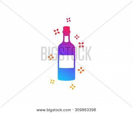 Brandy Bottle Icon. Whiskey Or Scotch Alcohol Sign. Dynamic Shapes. Gradient Design Brandy Bottle Ic