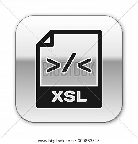 Black Xsl File Document Icon. Download Xsl Button Icon Isolated On White Background. Excel File Symb