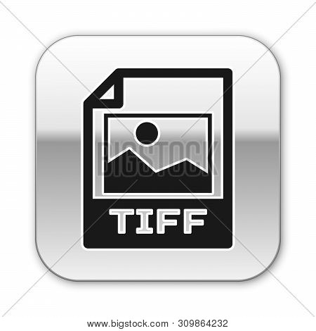 Black Tiff File Document Icon. Download Tiff Button Icon Isolated On White Background. Tiff File Sym