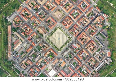 An aerial view image of Neuf Brisach Alsace France